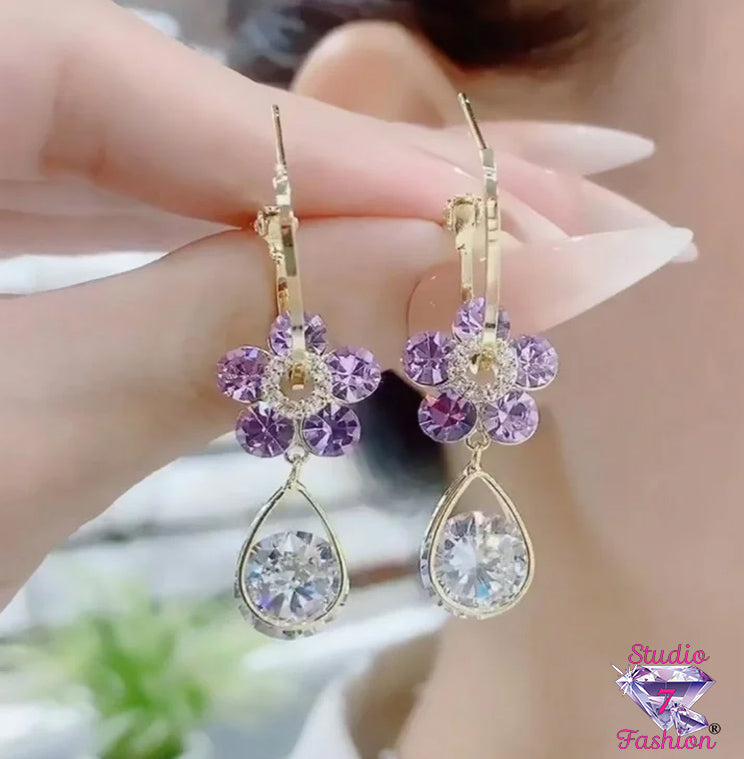 Lavender Dazzle Drop Earrings