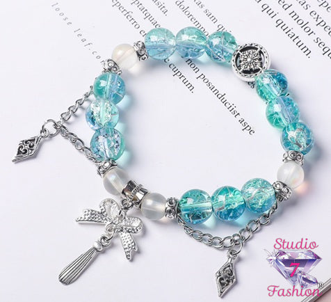 Ethereal Bow & Compass Bracelet Blue