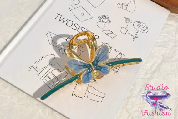 Azure Butterfly Hair Clip