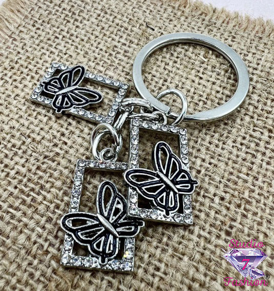 Triple Butterfly Keychain