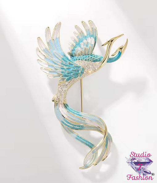 Fantastic Turquoise Phoenix Brooch