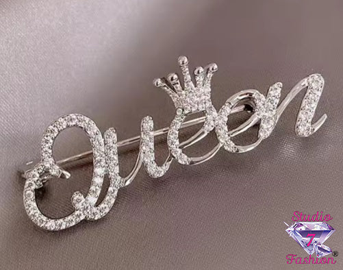 Sparkle Queen Brooch Silver