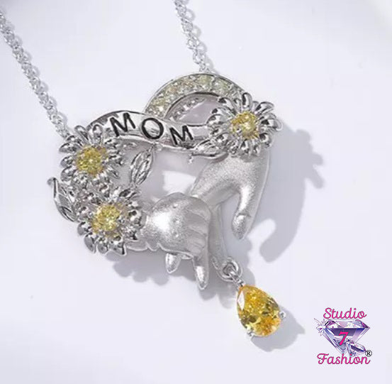Holding Hands Mom Necklace
