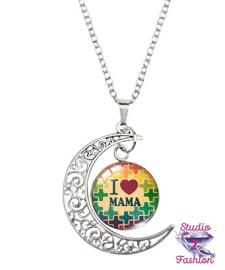 I Heart Mama Crescent Necklace