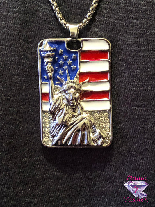Liberty Silver Dogtag Necklace