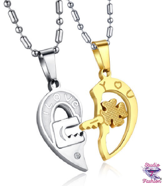Key Heart Pair Necklace