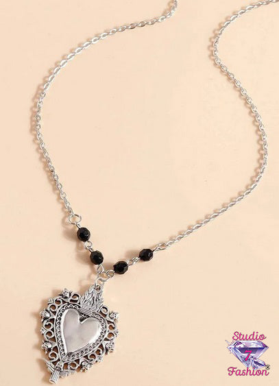 Heart and Onyx Necklace