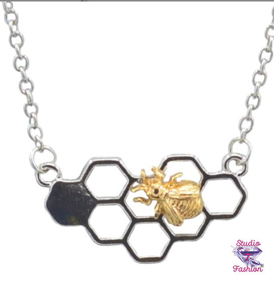 Honeycomb Bee Necklace