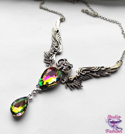 Majestic Owl Iridescent Necklace