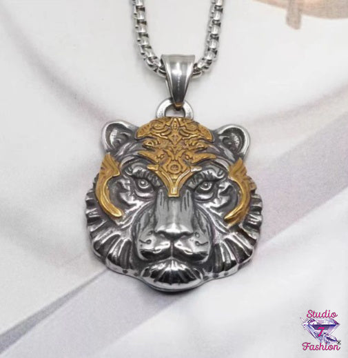 Gold and Silver Tiger Necklace