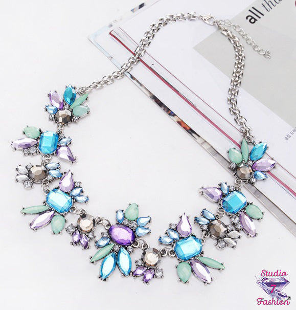 Spectacular Celeste/Lilac Statement Necklace