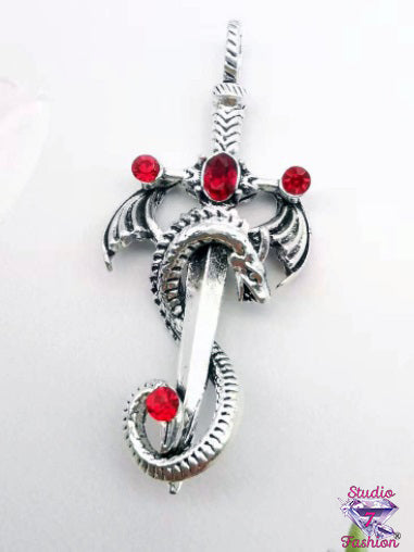 Medieval Dragon Sword Fantasy Necklace