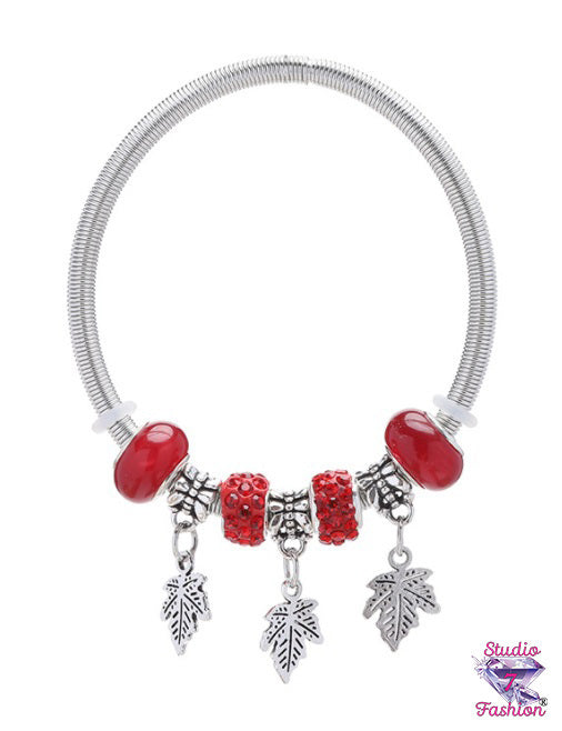 Maple Leaf Ruby Red Bracelet