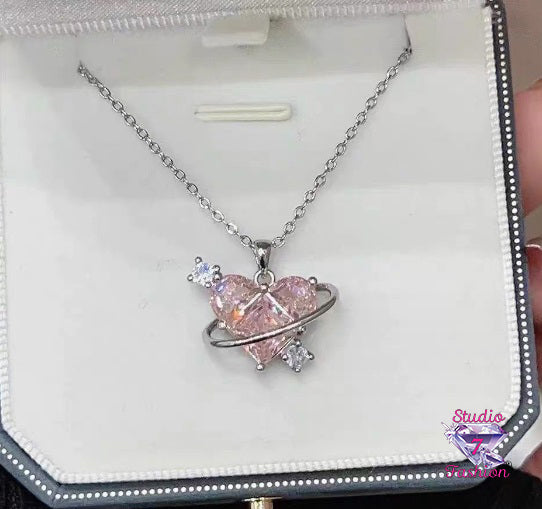 Galaxy of Love Heart Necklace