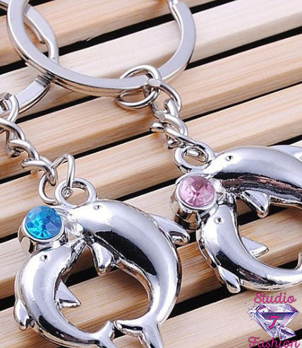 Leaping Dolphin Keychain Pair