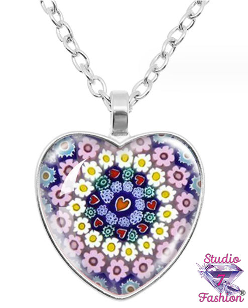 Groovy Blooms Heart Necklace