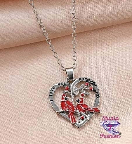 I Love You Forever Cardinal Necklace