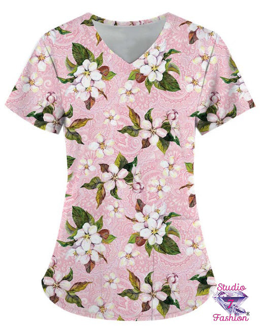 Petunia Scrub Top