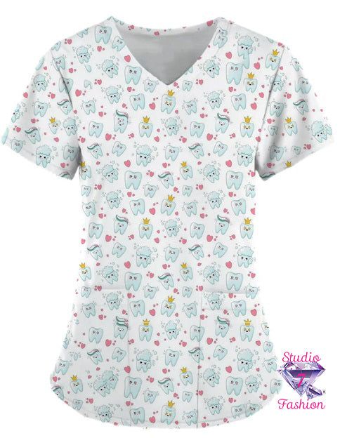 Happy Teeth Scrub Top