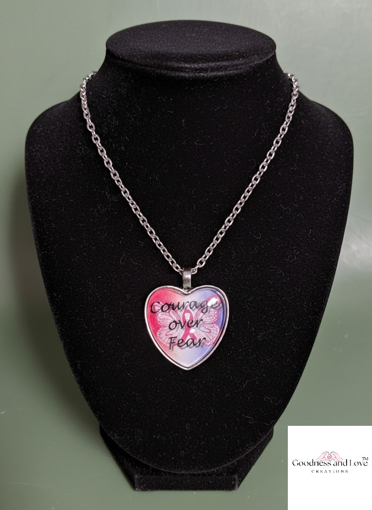 Courage Over Fear Awareness Necklace