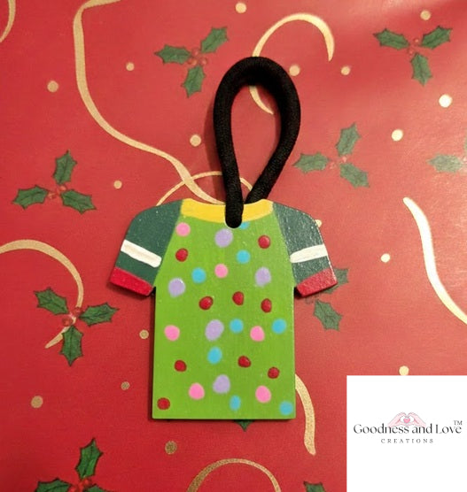 Holiday T Shirt Hand painted Ornament