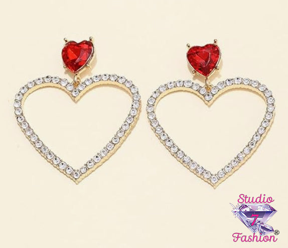 Love Sparkle Heart Earrings