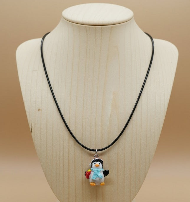 Cute Christmas Penguin Necklace Earrings Set