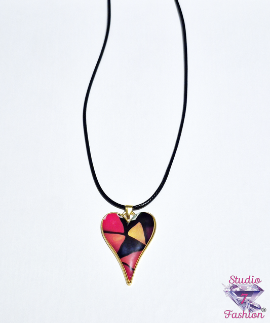 Mosaic Heart Pendant Necklace