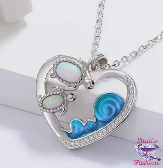 Oceanic Embrace Turtle Necklace