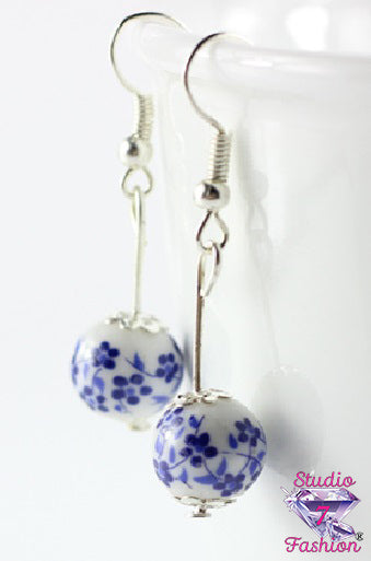 Blue Willow Floral Earrings