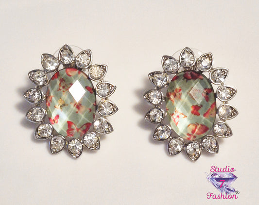 Enchanted Butterfly Bloom Earrings Green