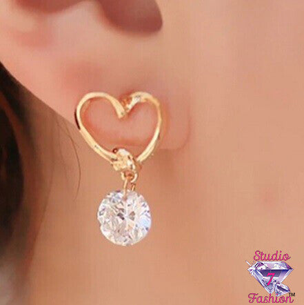 Luxe Gold Heart Dangle Earrings