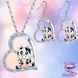 Cute Moo Cow Heart Set