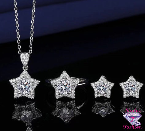 Cosmic Sparkle Necklace Earring Set