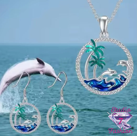 Dolphin’s Cove Necklace Earring Set