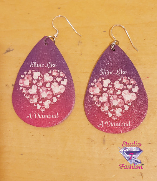Shine Like A Diamond Leatherette Earrings