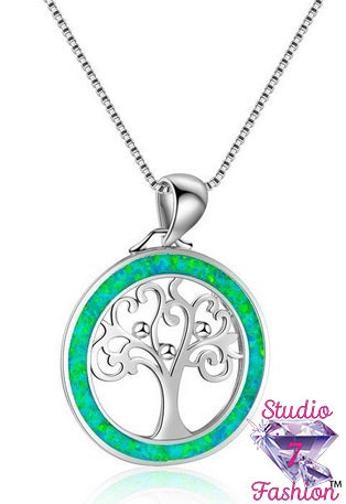 Stunning Green Tree of Life Necklace