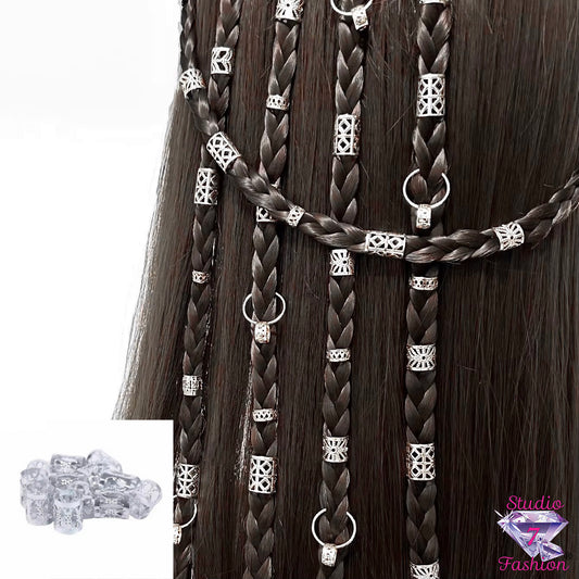 50 pcs Professional Silver Hair Beads