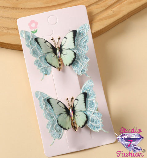 Enchanted Flight Hair Clips Green