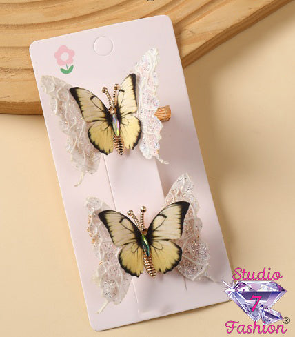 Enchanted Flight Hair Clips Yellow