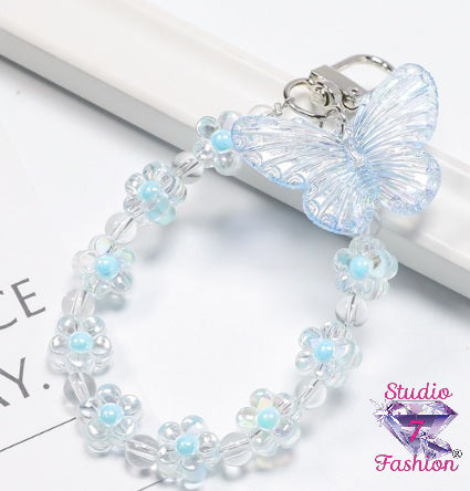 Butterfly Garden Zipper Pull Blue