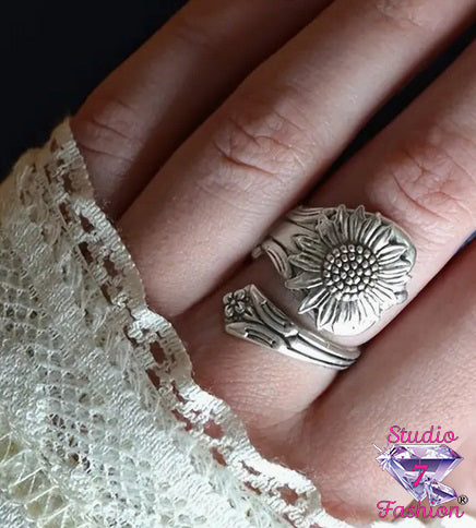 Sunflower Wrap-around Women's Ring