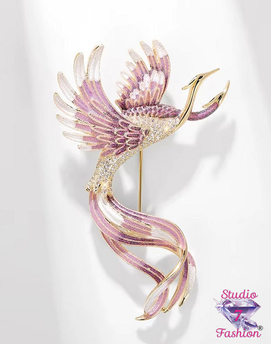 Luxurious Lavender Phoenix Brooch