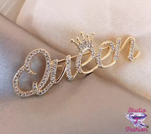 Sparkle Queen Brooch Gold