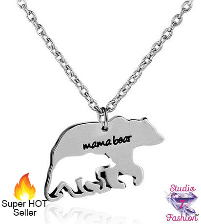 Mother Baby Bear Necklace