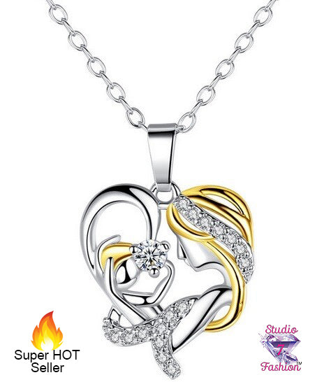 Mother and Baby Heart Necklace