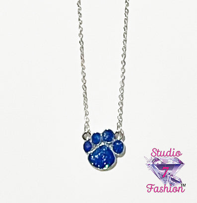 Indigo Puppy Paw Necklace