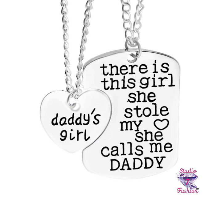 Two Necklace Set Dad and Daddy's Girl