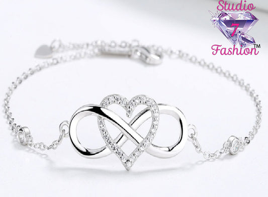 Fantastic Intertwined Heart Infinity Bracelet