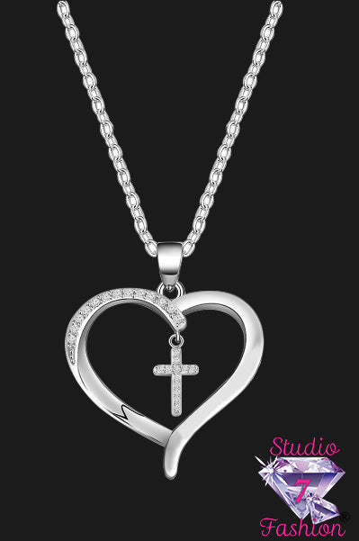 Hidden in my Heart Cross Necklace